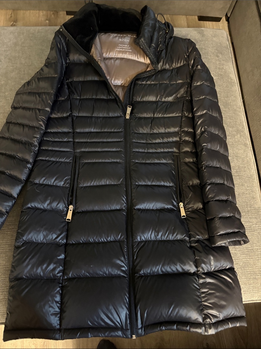 Andrew Marc Women's Black Quilted Packable Puffer Coat